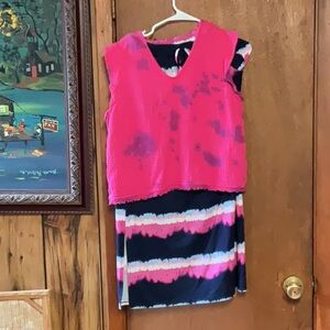 Vibrant Pink and Blue Kids Dress